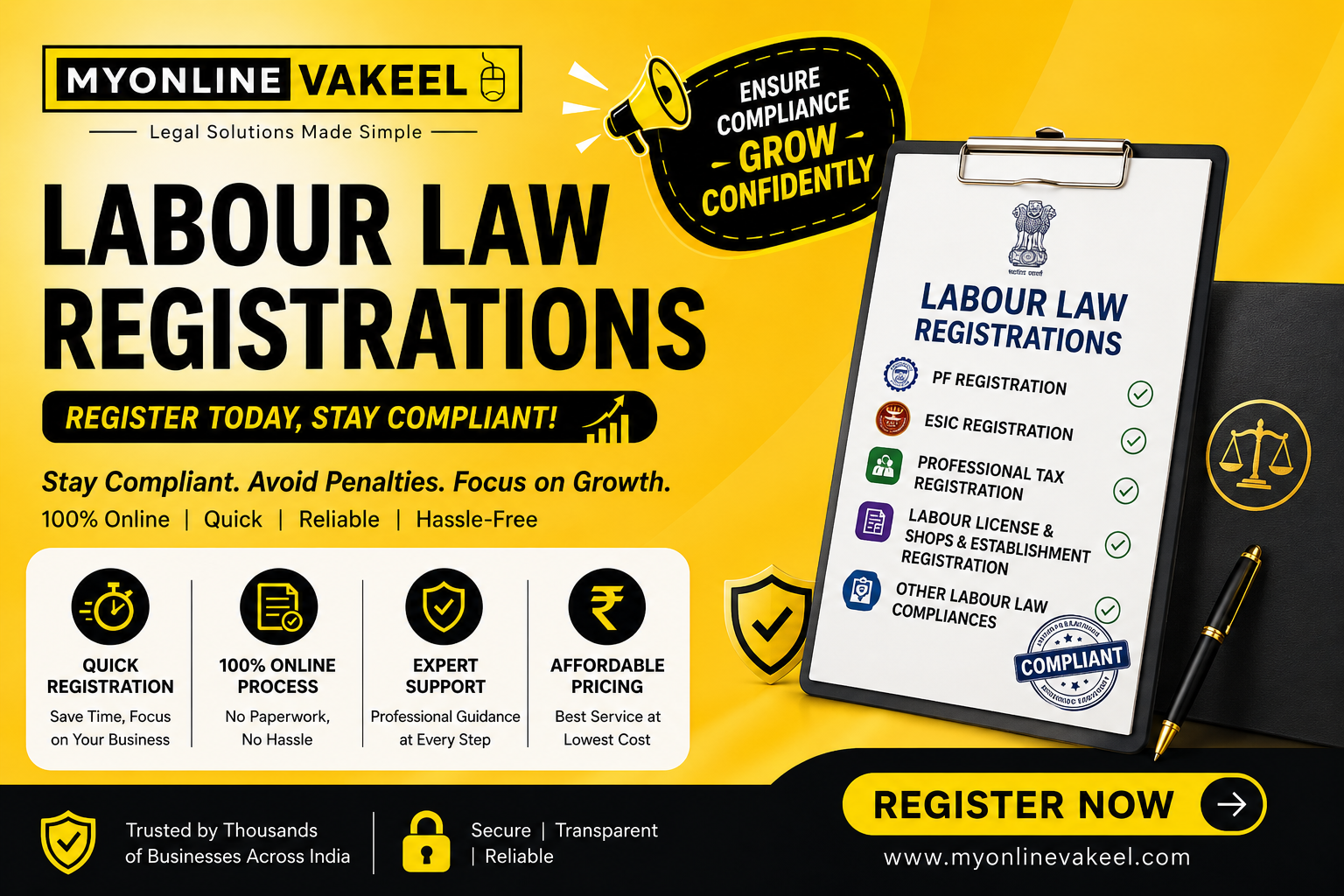 Labour Law Registrations (PF, ESIC, etc